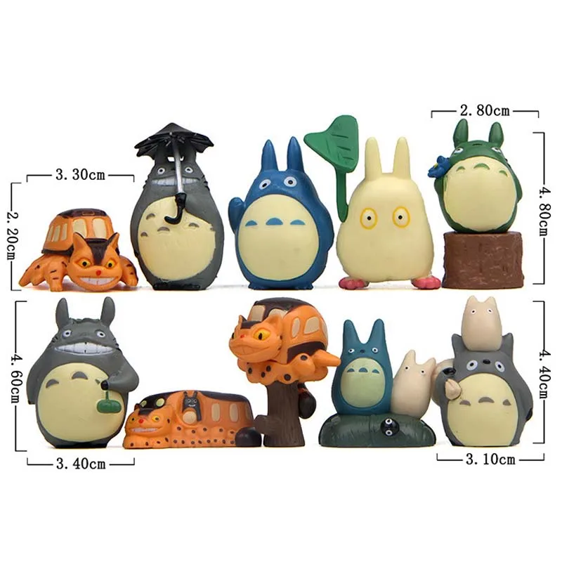 Miyazaki Hayao Anime My Neighbor Totoro Figure 10pcs/lot