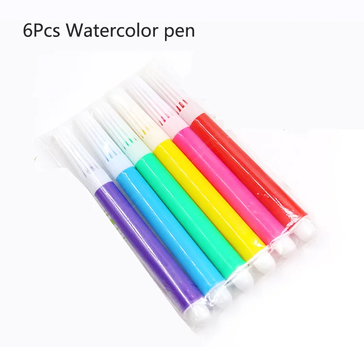 6Pcs Watercolor pen Детский сад Картина акварелью граффити мультфильм ребенок окраска картина ручной работы DIY искусство комплект LXX - Цвет: 6Pcs Watercolor pen