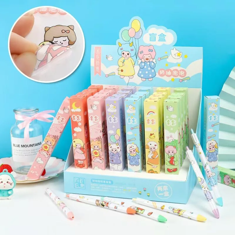 40 pcs/lot Creative Sticker DIY Gel Pen Cute 0.5mm black Ink Neutral Pens Promotional Gift Office School Supply | Канцтовары для