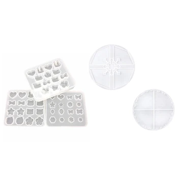 

2 Set Silicone Mold: 1 Set Star Cat Bow Pendant Necklace Pendant Mold & 1 Ser Agate Resin Coaster Molds