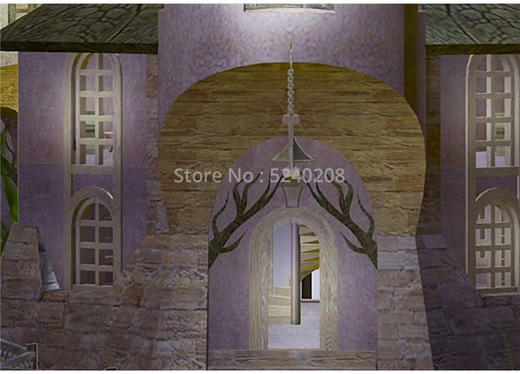 Пользовательские Настенные обои 3D лесной замок, феи сказочное королевство настенная живопись мультфильм детская спальня фон настенные наклейки 3 D