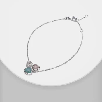 

Amorita boutique 925silver Stylish geometric shape stitching pendant bracelet