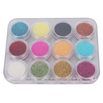 

12pcs Color Glitter Dust Powder Tip Decoration Nail Art