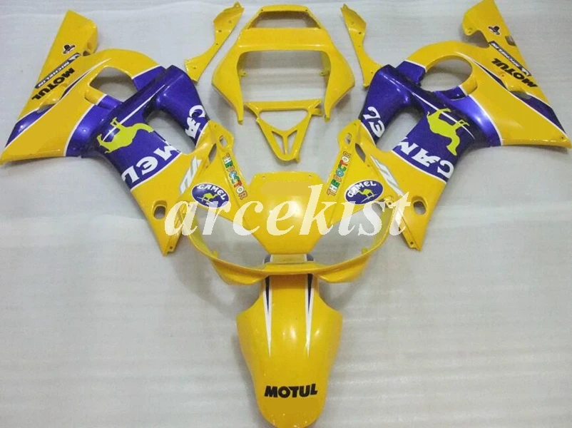4 подарки ABS мотоцикл полный обтекатель комплект подходит для YAMAHA YZF-R6 1998 1999 2000 2001 2002 98 99 00 01 02 тела набор желтый