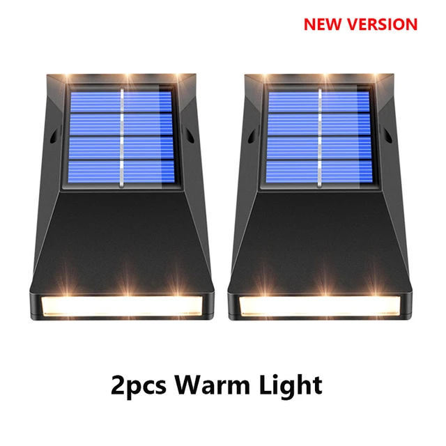 6LED Solar Wall Lamp Outdoor Decoration Garden Wall Lamps Waterproof Lighting for Garden Home Country Decoration Street Light warm light B2
