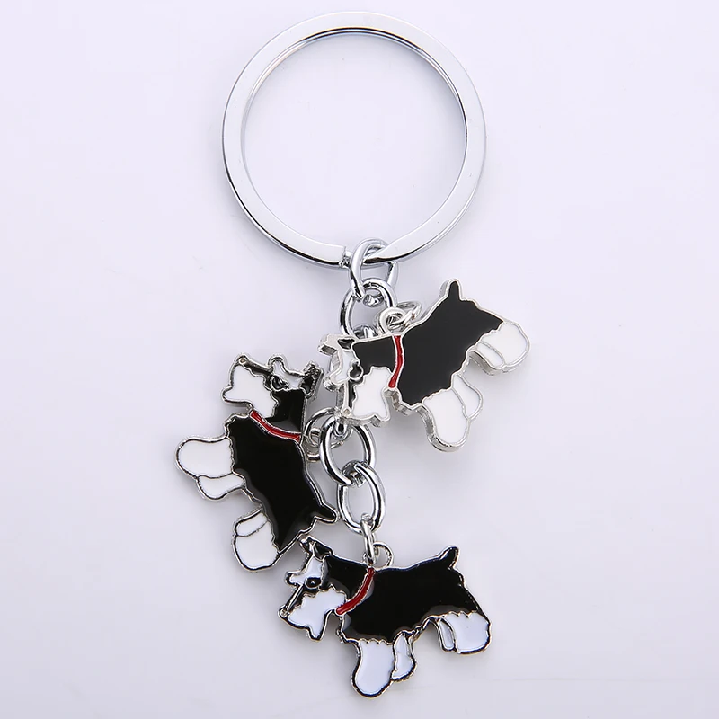 05 Брелок для ключей Schnauzer Dogs, брелок для ключей, сделай сам, сумка, подвеска, металлический брелок для автомобиля, Подарочный Брелок для ключей, женский брелок с пряжкой, брелок для ключей - Цвет: 05