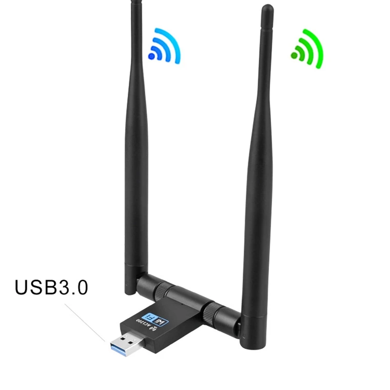 USB WiFi адаптер беспроводной сетевой адаптер AC1200Mbps Двухдиапазонная беспроводная сетевая карта USB3.0 беспроводной приемник