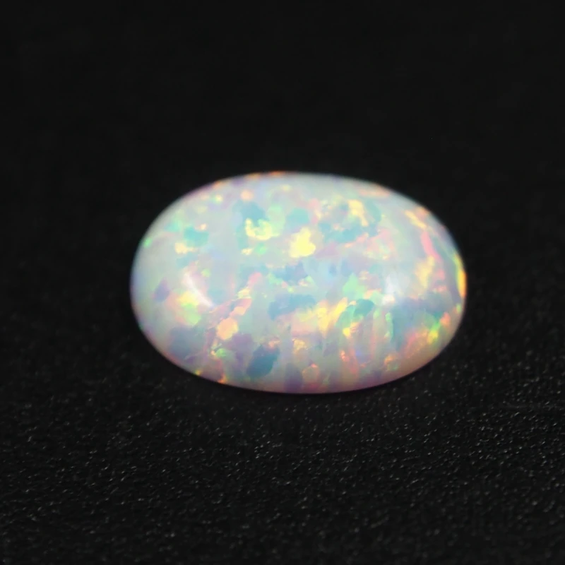 Loose Gemstones Moissanite Jewelry Materials Loose Lab Grown Diamond Lab Grown Loose Diamond Loose Beads For Jewelry Making Lab Created Flatback Cabochon Oval 16x12mm White Fire Opal Beads Stone For Ring Making