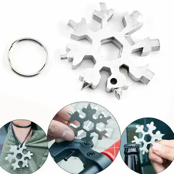 

EDC Tool 19-in-1 Snowflake Shape Multi-tool Compact Card Combination Multifunction Stainless Steel Screwdriver Multi Tool Gadge