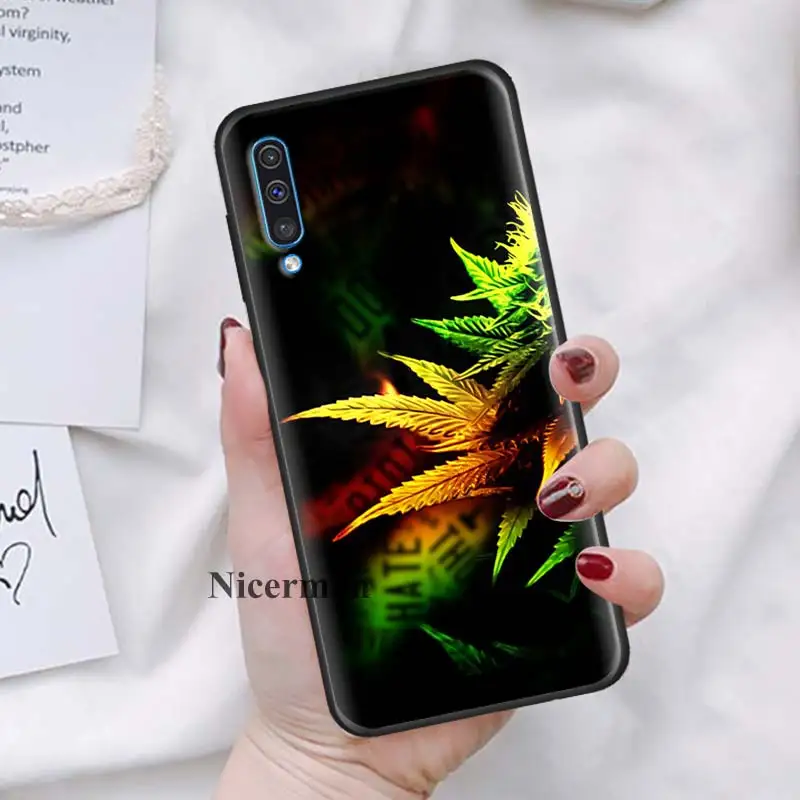 Чехол для samsung Galaxy A10 A20 A30 A40 A50 A60 A70 A80 A90 5G A10E A20E A6 A7 A8 плюс лист конопли