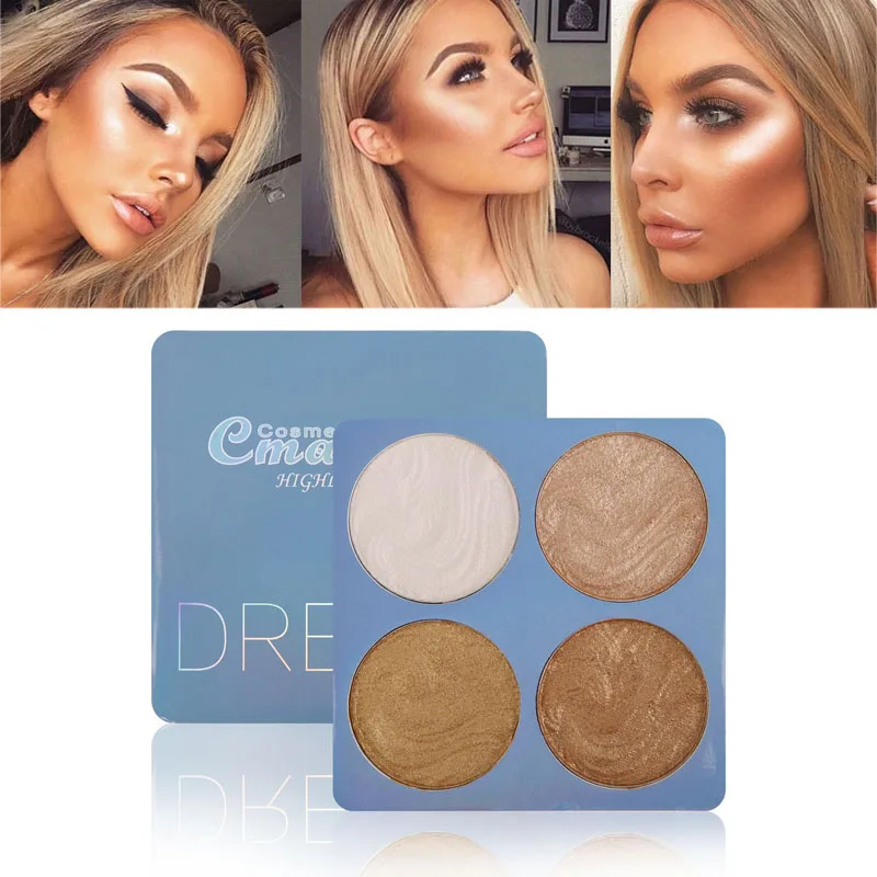 CmaaDu яркий мерцающий хайлайтер палитра бронзатор для лица Пудра светящийся