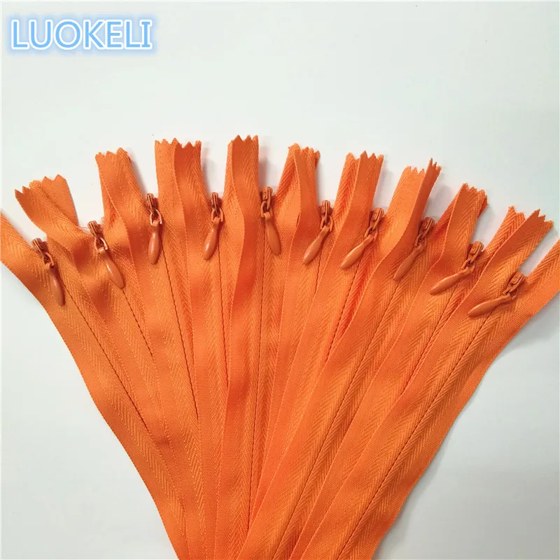 Orange 10 шт 3# потайная молния 40 см(16 дюймов) по индивидуальному заказу; незаменимы для работы по дому мульти-Цвет по выбору - Цвет: Orange