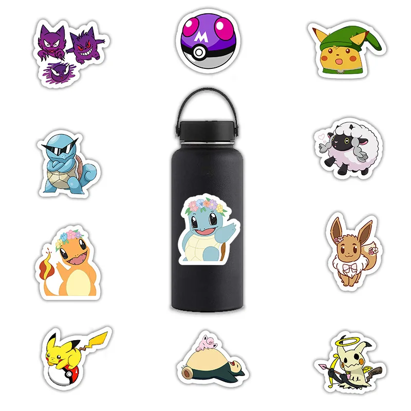 50 шт./упак. AnimePokemon наклейки для мотоцикла скейтборд велосипед креативного фото гитары альбом для ноутбука Diy Водонепроницаемый