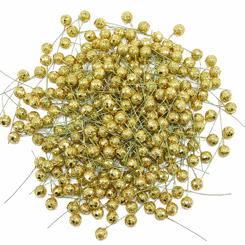 100/200 шт 1 см мини Stamen цветы блеск искусственные фрукты и ягоды домашняя Рождественская вечеринка Свадьба DIY ВЕНОК поддельный цветок декор 75 - Цвет: F02