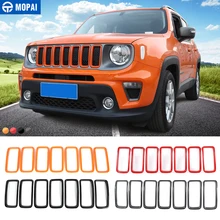 MOPAI Car Stickers for Jeep Renegade 2019+ Car Front Grille Cover Decoration Ring Accessories for Jeep Renegade 2019+