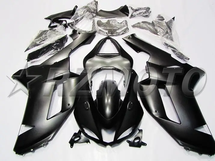 Качество OEM Новое ABS Обтекатели комплект подходит для kawasaki Ninja ZX6R 636 2007 2008 07 08 6R matte кузов на заказ черный матовый