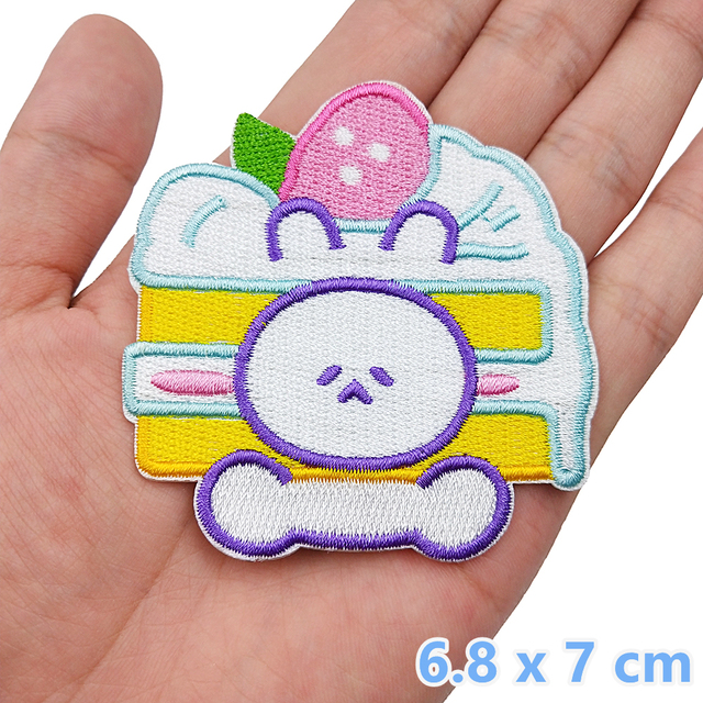Cartoon Rabbit Embroidery Patches Self-adhesive For Clothing Handmade DIY Stickers Badge Backpack T-shirt Appliques