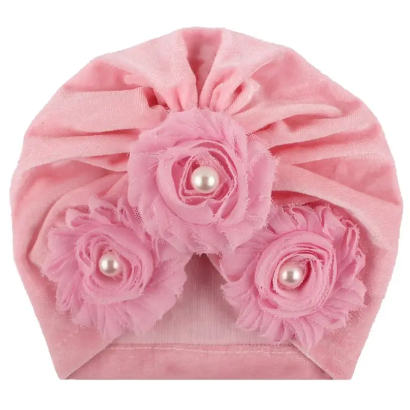 Cute Children Hat Solid Color Gold Velvet Sun Flower Cap Children Pullover Hats Kids Baby Headgear Hats