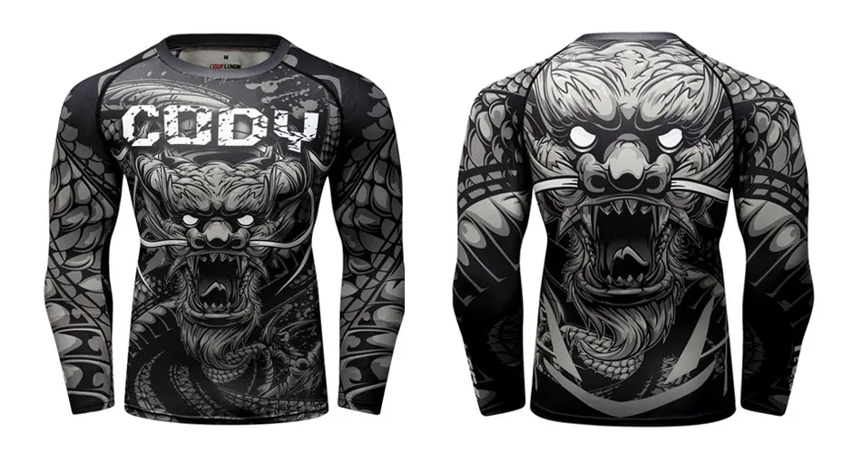 3D ММА футболка herren rashguard тематика «Бразильское джиу-джитсу» Футболка компрессионная футболка Муай Тай дышащие боксерские майки fight jersey Мужская