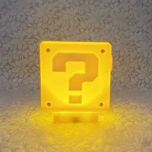 

Game Mini Qustion Block Light Night Light Lamp Game Icon 3D Light Atmosphere Nightlight Action Figure Warm White