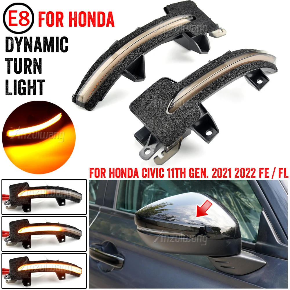 Miroir Lateral Dinamique À Led Pour Civic 11E Fe/Fl, Indicateur Lumineux Spiritiel, 2021 2022