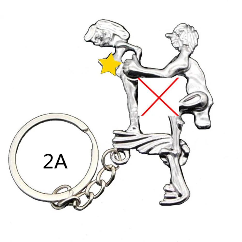 New Alternative Sexy Lover Metal Keychain Key Ring Chain Funny Toy Keys Chain Keychain Mental Stainless Steel Accessory