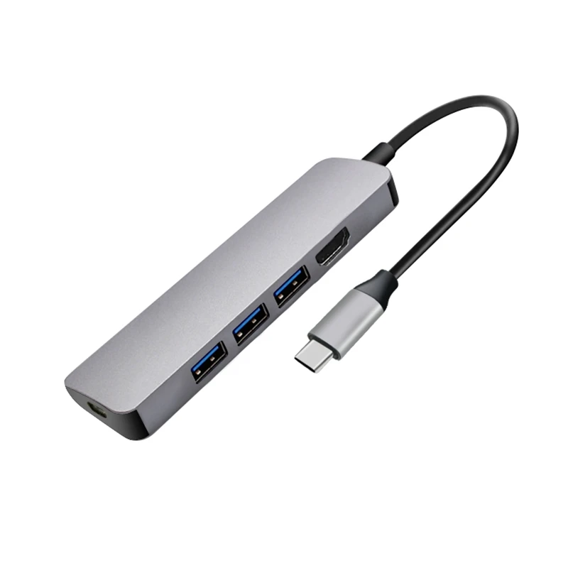 USC type C концентратор к HDMI 4K 30 Гц 3 USB 3,0 USBC PD Быстрая Зарядка Док-станция алюминиевый сплав удлинитель концентратор для Macbook