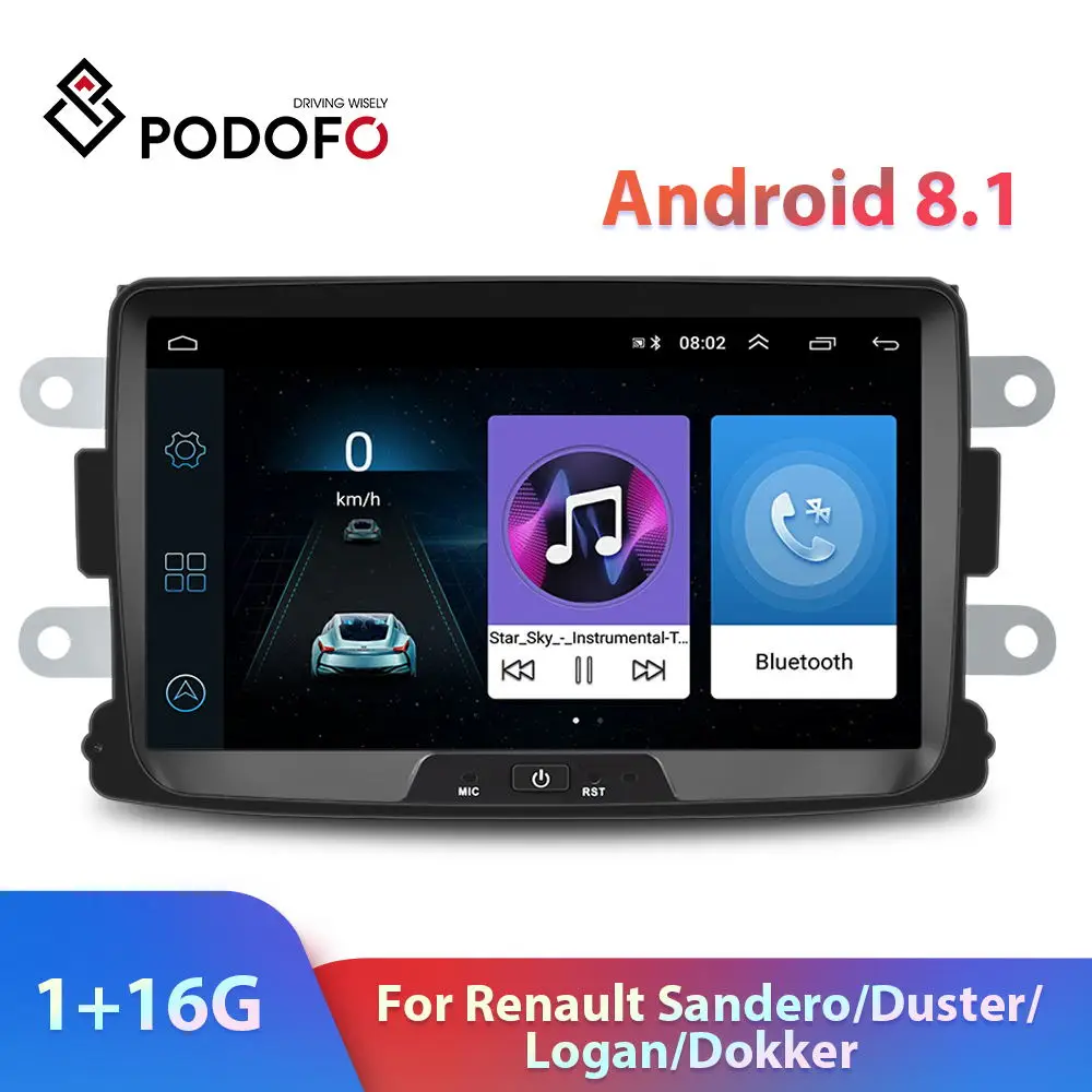 Автомагнитола Podofo 2DIN Android 8 1 дюймов HD Wi Fi GPS для Renault