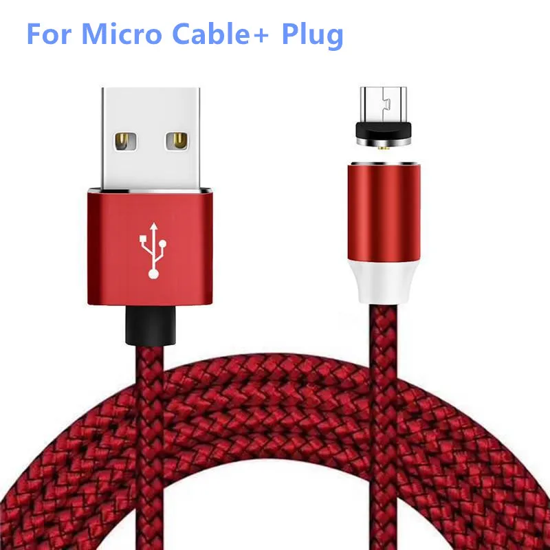 Red Micro Cable QC 3,0 USB зарядное устройство магнитный Micro usb зарядный кабель для samsung Galaxy J5 J3 J7 Prime J2 Pro J4 мобильный телефон - Цвет: Red Micro Cable