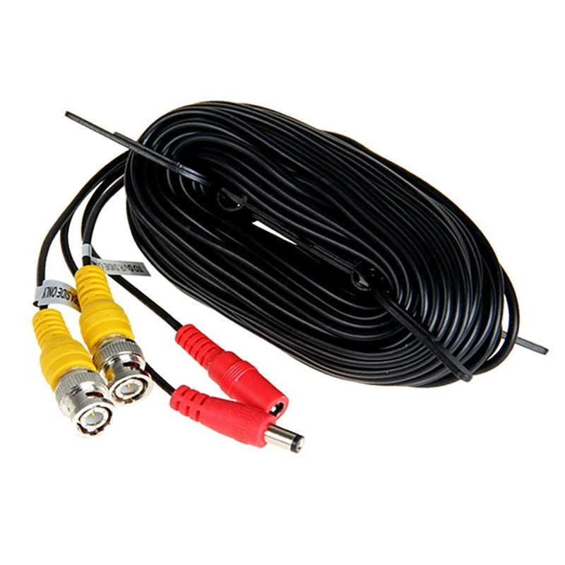 

20m Combi Camera CCTV Surveillance Camera BNC RCA Cable Video Power Black