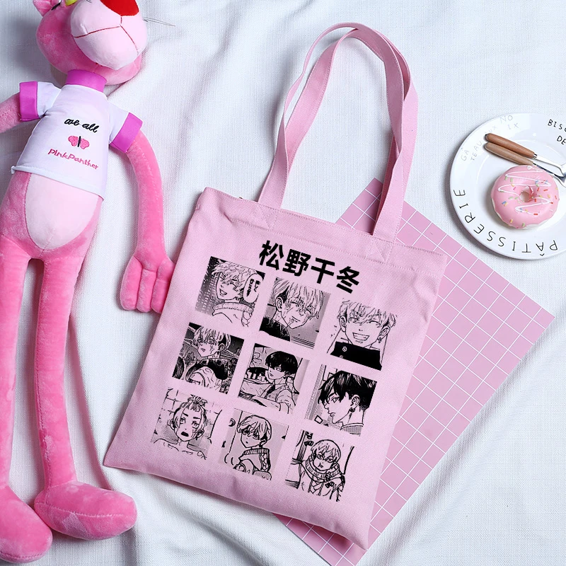 Women Bag Tokyo Revengers Anime Harajuku Shopper Bags Japanese Large Capacity Vintage Shoulder Bag Cartoon Y2k Women Canvas bag 