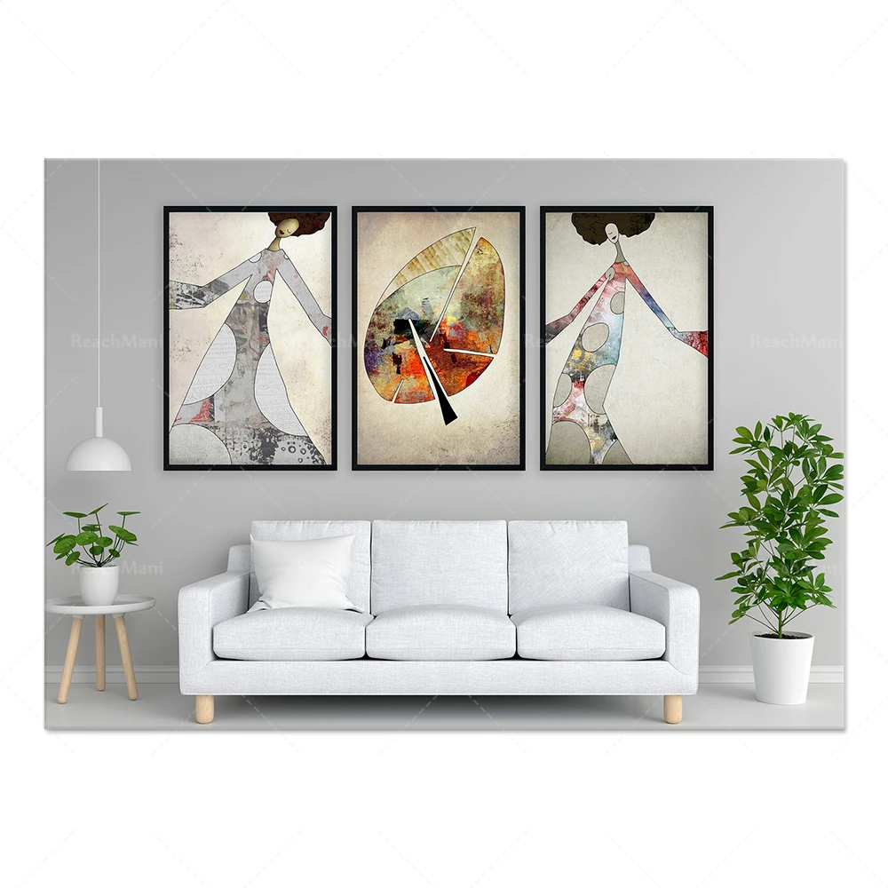 

Minimal mural abstract canvas prints, set of 3