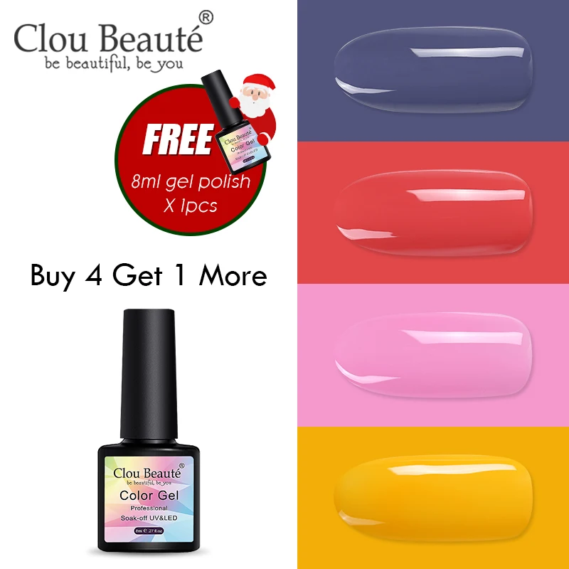 ZH33 Набор гель-лаков для ногтей Clou Beaute, 4 шт., Полупостоянный лак для ногтей Vernis, блестящий гель, долговечный гель для ногтей - Цвет: ZH33