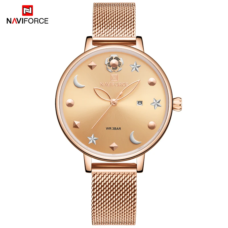 Новинка NAVIFORCE женские роскошные брендовые часы простые Кварцевые женские водонепроницаемые наручные часы женские модные повседневные часы reloj mujer - Цвет: RGRG