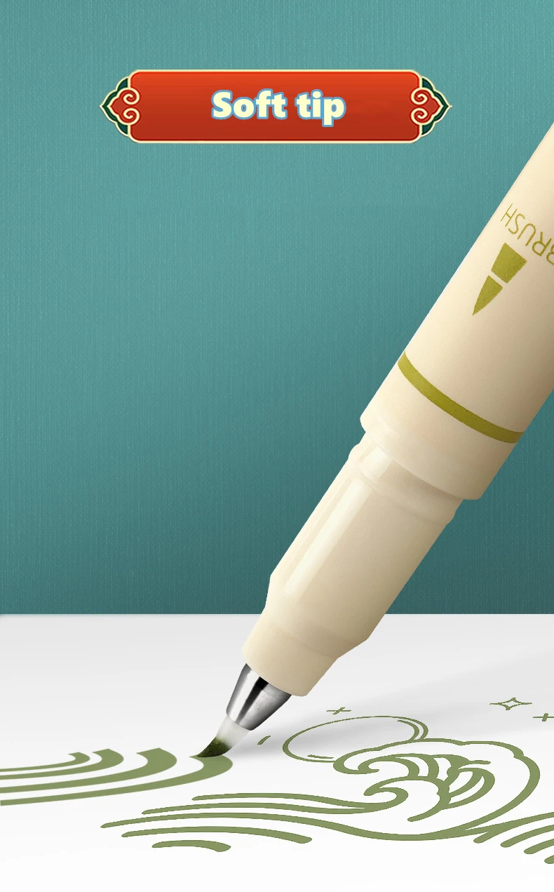 3pcs New Retro Color Art Marker Drawing Pens Set Soft Brush Tip Original Design Calligraphy Lettering Painting School A6335