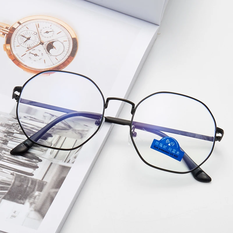 Computer Glasses Men Spectacle Frames Anti Blue Light Goggles Eyeglasses Frame Women Round Clear Lens Optical Transparent Glasse - Frame Color: C1