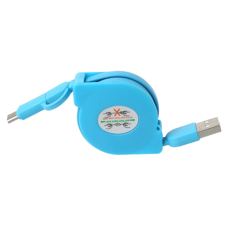 4N01911-BL Выдвижной 2-в-1 Micro USB+ Тип C кабель для зарядки и передачи данных с плоский кабель для Anroid чехол для телефона - Цвет: 4N01911-BL