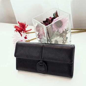 

Brand Fashion Retro Lady Women Wallets Popular Long PU Purse Card Holder Three Fold Clutch bag