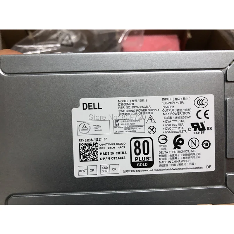 Fonte de Alimentação 8pin + 6pin + 4pin para Dell 0t1m43 T1m43 Xps Xe2 T1700 T20 T3620 3020 3670 365w D365em-00 Hu365em-00 07vk45 7vk45 - Imagem 3