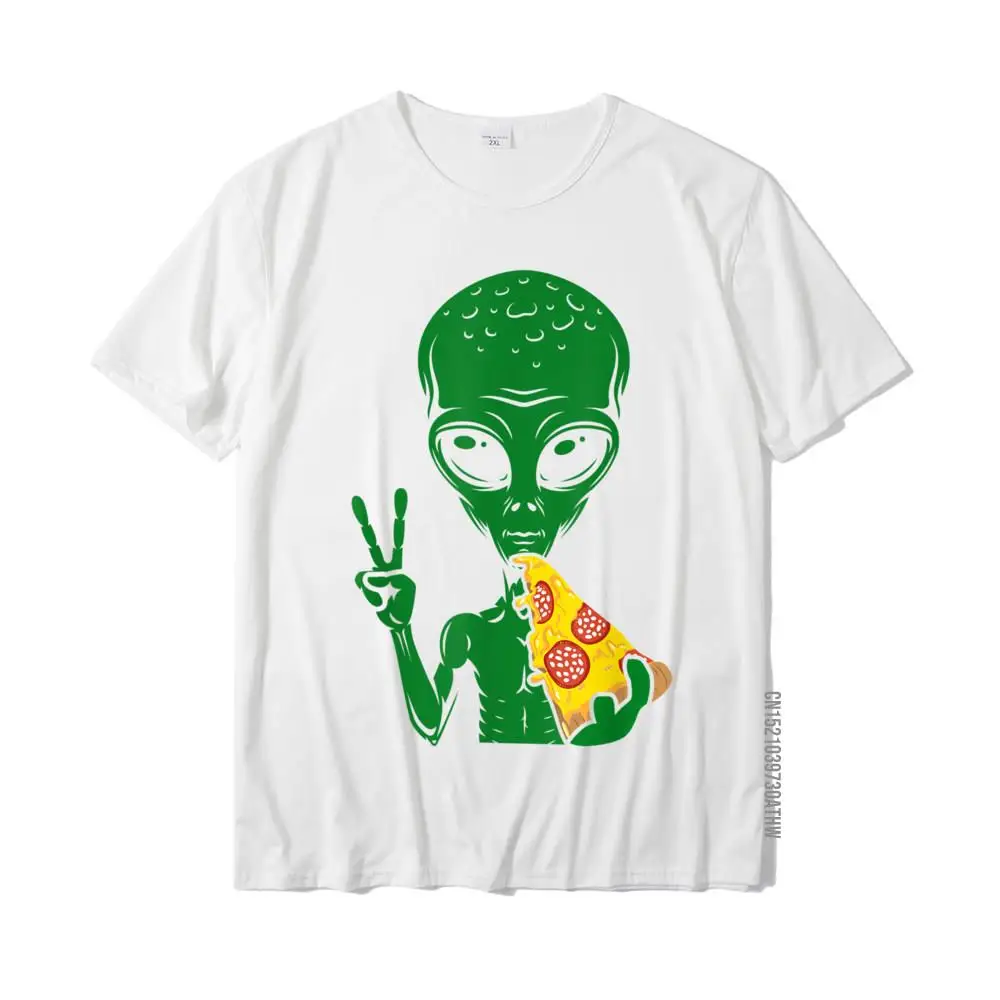 Design Fitness Tight Tops Tees for Men Cheap ostern Day Round Neck Pure Cotton Short Sleeve T Shirts Casual Sweatshirts Funny Alien Head Eating Pizza UFO Extraterrestrial T-Shirt__MZ19104 white