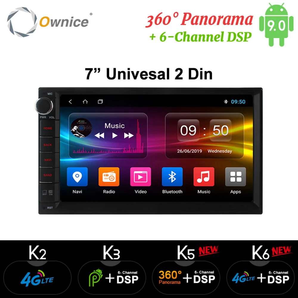 

Ownice K1 K2 K3 K5 K6 Android 9.0 8 Core 2 din 4G+32G For Universal Car GPS Navi Radio Stereo Audio Player Build-in 4G DSP BY034