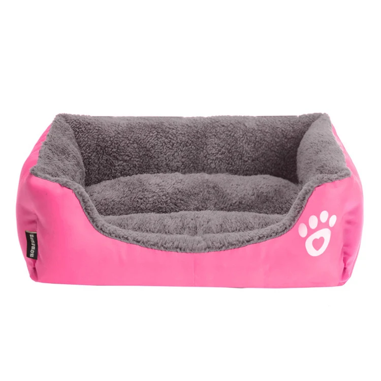 Супер мягкая кровать для собаки моющаяся длинная плюшевая собачья Конура глубокий сон собачий дом Бархатные коврики диван для собаки чихуахуа собачья корзина кровать для питомца - Цвет: Pink