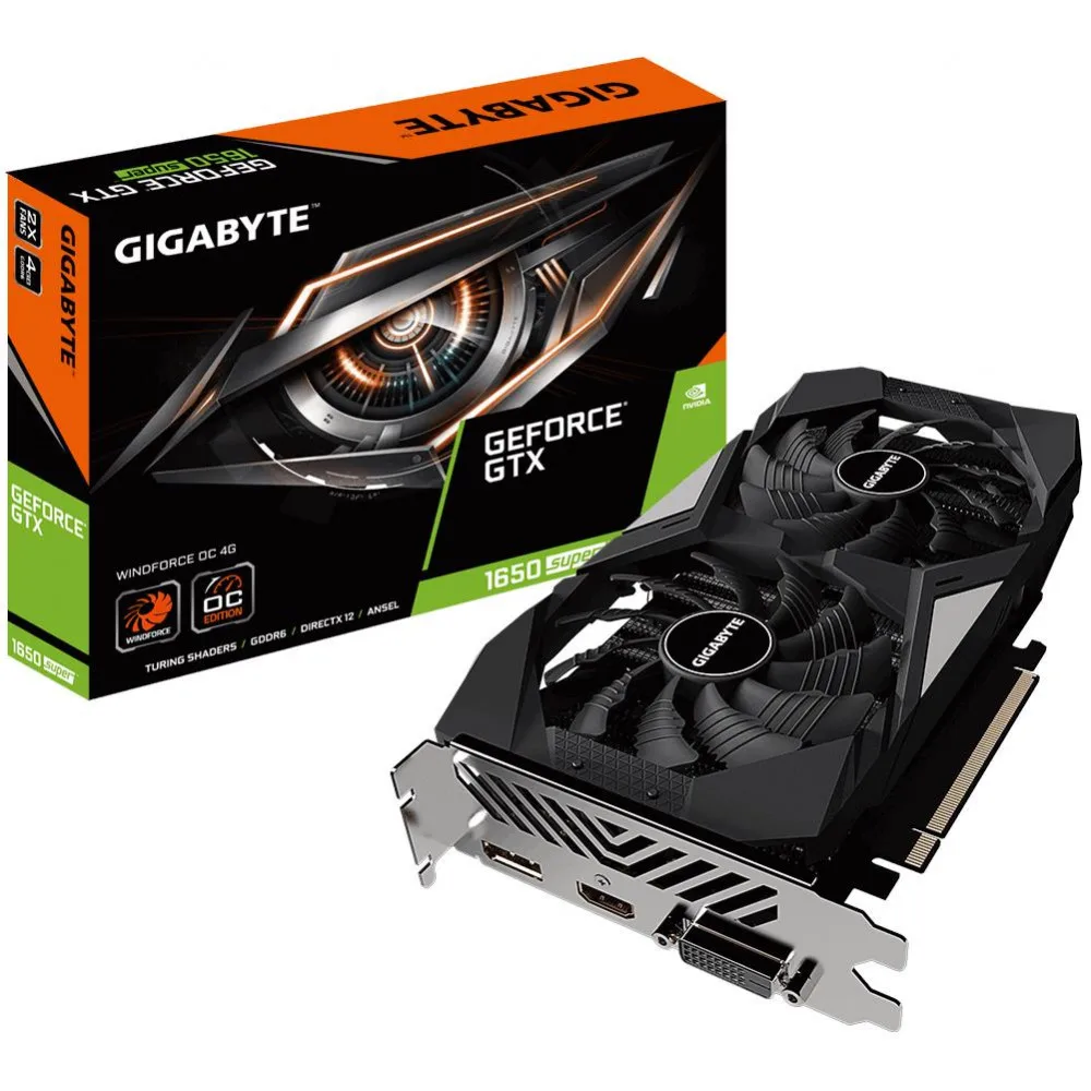Видеокарта GIGABYTE GeForce GTX 1650 SUPER WINDFORCE OC 4G PCIE16 4GB 1755 МГц 12000 GDDR6 128 бит GV-N165SWF2OC-4GD |