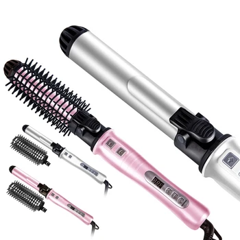 

2 In1 Multifunction Curling Wand Ceramic Tourmaline Rotating Curling Brush Iron Hair Detachable Anti-Scald Bristles Curling Iron