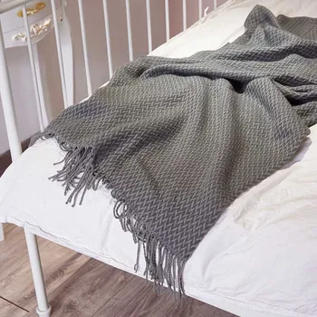

Nordic Bedding Sofa Blanket Grey Shawl Couch Armchair Decoration Office Siesta Quilt