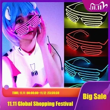

1PC Funny Neon DJ Party Glasses Wire LED Sunglasses Light Up Glasses Rave Costume Party Rave Night Activities Wedding Birthday