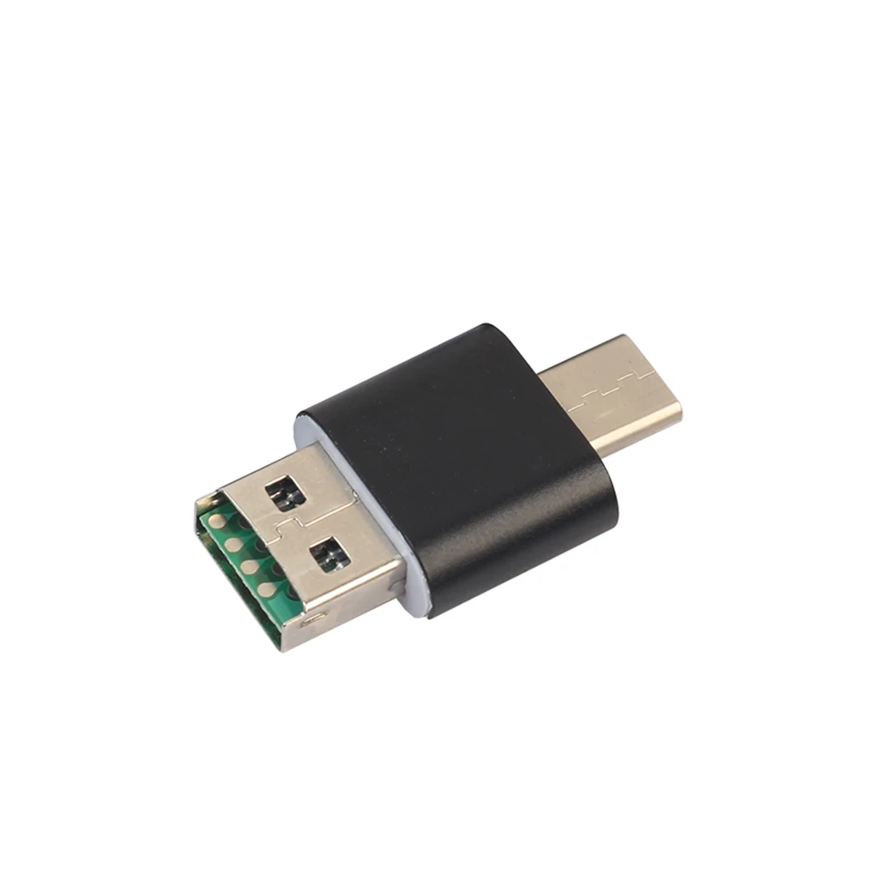 Универсальный адаптер для карт с двумя интерфейсами типа C и USB 2,0, мини, совместимый с высокой скоростью для телефона, портативный, многофункциональный, 2 в 1 - Цвет: Черный