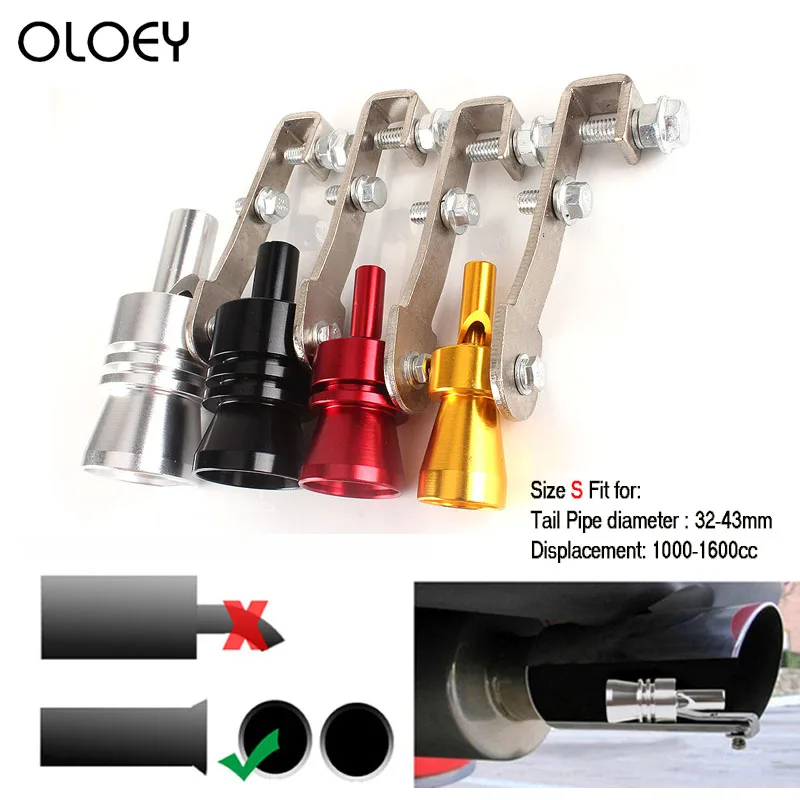Universal Car Size S 18mm Turbo Sound Whistle Muffler Exhaust Pipe Auto Blow off Valve Simulator