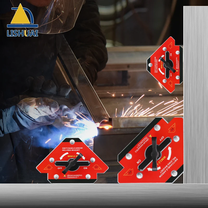LISHUAI On/Off Arrow Welding Magnet Holder/45/90/135 Strong Magnetic Clamp WM12 magnetic welding holders