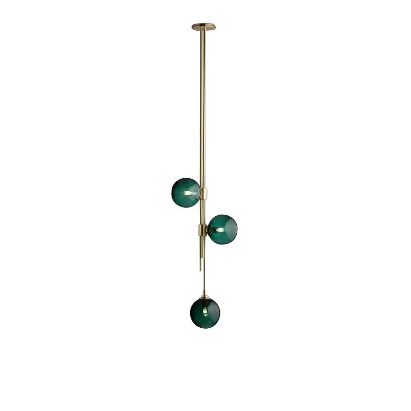 

Modern Gold Blue Glass Metal Pendant Light Hanging Suspension Lamp For Table Bedside Study Living Room Pendant Lighting PA0610